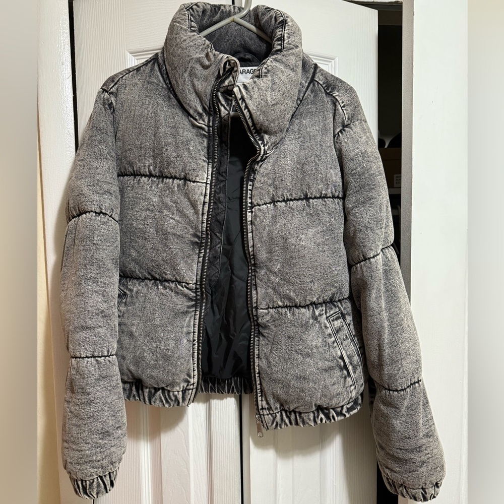 Garage Charcoal Puffer Coat